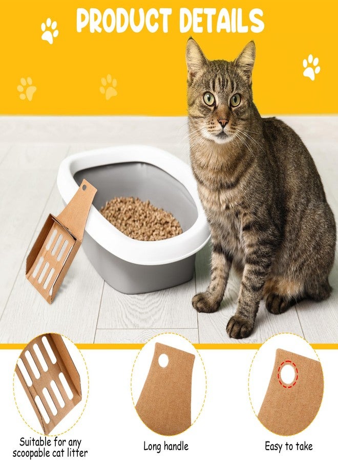 Watersay 30 Pcs Disposable Cat Litter Scoops 8.3x3.3 Inch Portable Kitty Litter Scooper with Holder Shovel Cardboard Plastic Free Litter Scoop with Holes for Travel Cat Litter Box - Image 4